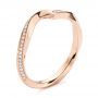 18k Rose Gold Contoured Diamond Wedding Ring - Three-Quarter View -  105159 - Thumbnail