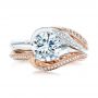 14k Rose Gold 14k Rose Gold Contoured Diamond Wedding Ring - Top View -  105159 - Thumbnail