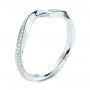 18k White Gold 18k White Gold Contoured Diamond Wedding Ring - Three-Quarter View -  105159 - Thumbnail