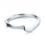 18k White Gold 18k White Gold Contoured Diamond Wedding Ring - Flat View -  105159 - Thumbnail