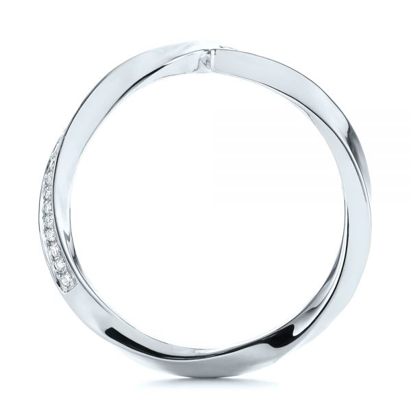 18k White Gold 18k White Gold Contoured Diamond Wedding Ring - Front View -  105159