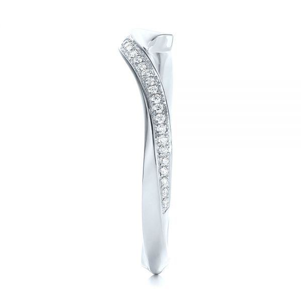  Platinum Platinum Contoured Diamond Wedding Ring - Side View -  105159