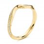 14k Yellow Gold 14k Yellow Gold Contoured Diamond Wedding Ring - Three-Quarter View -  105159 - Thumbnail