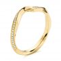 14k Yellow Gold Contoured Diamond Wedding Ring