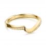 18k Yellow Gold 18k Yellow Gold Contoured Diamond Wedding Ring - Flat View -  105159 - Thumbnail