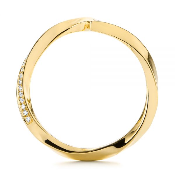 14k Yellow Gold 14k Yellow Gold Contoured Diamond Wedding Ring - Front View -  105159