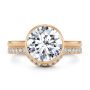 18k Rose Gold 18k Rose Gold Curved Diamond Wedding Band - Top View -  107873 - Thumbnail