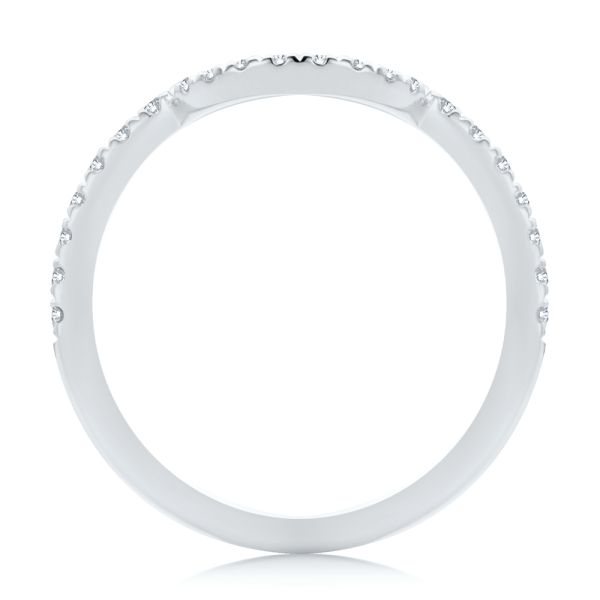 14k White Gold 14k White Gold Curved Diamond Wedding Band - Front View - 107873