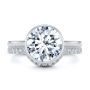 14k White Gold 14k White Gold Curved Diamond Wedding Band - Top View -  107873 - Thumbnail