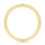 14k Yellow Gold Curved Diamond Wedding Band - Front View -  107873 - Thumbnail