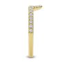 14k Yellow Gold Curved Diamond Wedding Band - Side View -  107873 - Thumbnail