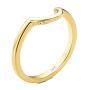 14k Yellow Gold Curved Wedding Band - Three-Quarter View -  107875 - Thumbnail