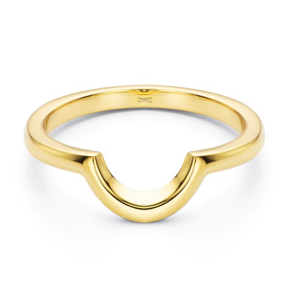 14k Yellow Gold Curved Wedding Band - Flat View - 107875