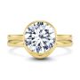 14k Yellow Gold Curved Wedding Band - Top View -  107875 - Thumbnail