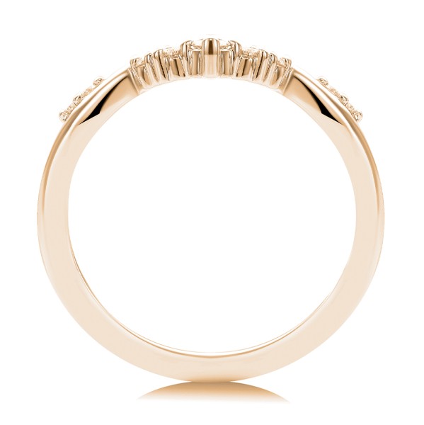 18k Rose Gold 18k Rose Gold Curvy Diamond Wedding Band - Front View - 107770