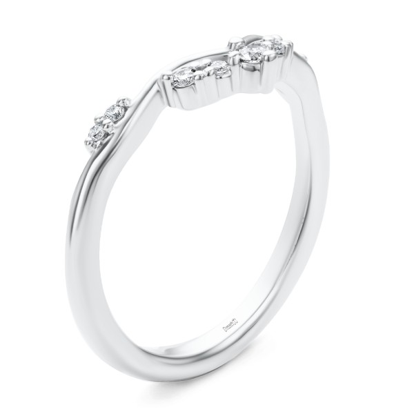 Curvy Diamond Wedding Band - Image