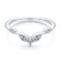 14k White Gold Curvy Diamond Wedding Band - Flat View -  107770 - Thumbnail
