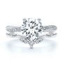 14k White Gold Curvy Diamond Wedding Band - Top View -  107770 - Thumbnail