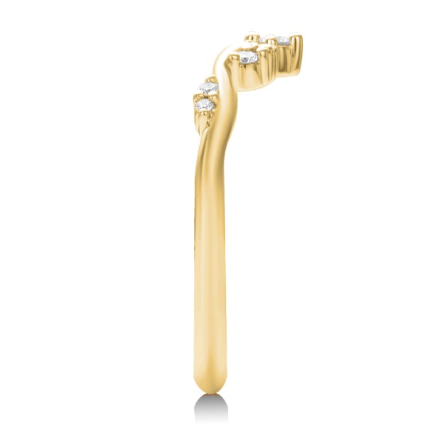 18k Yellow Gold 18k Yellow Gold Curvy Diamond Wedding Band - Side View - 107770