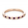 18k Rose Gold 18k Rose Gold Custom Amethyst Wedding Band - Flat View -  102323 - Thumbnail