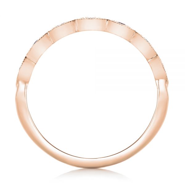 14k Rose Gold 14k Rose Gold Custom Amethyst Wedding Band - Front View - 102323