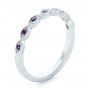 14k White Gold Custom Amethyst Wedding Band - Three-Quarter View -  102323 - Thumbnail