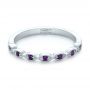  Platinum Platinum Custom Amethyst Wedding Band - Flat View -  102323 - Thumbnail