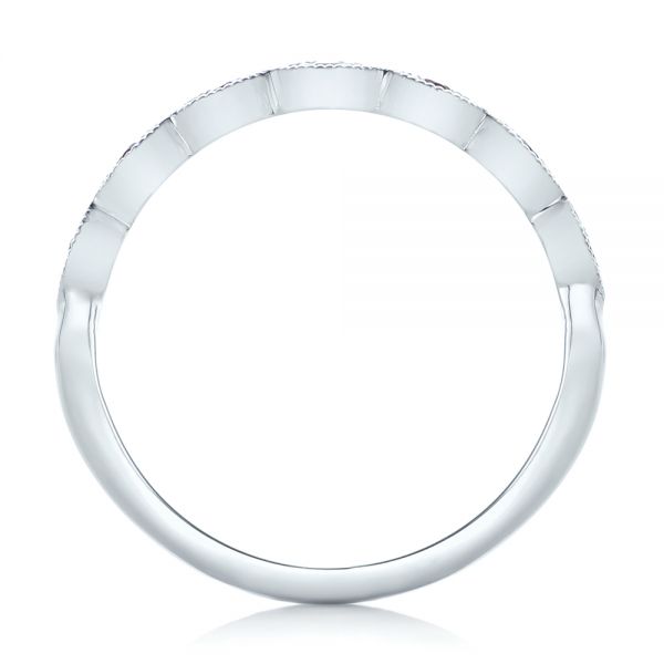 14k White Gold Custom Amethyst Wedding Band - Front View - 102323