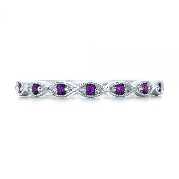  Platinum Platinum Custom Amethyst Wedding Band - Top View -  102323