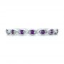 14k White Gold Custom Amethyst Wedding Band - Top View -  102323 - Thumbnail