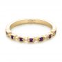 14k Yellow Gold 14k Yellow Gold Custom Amethyst Wedding Band - Flat View -  102323 - Thumbnail