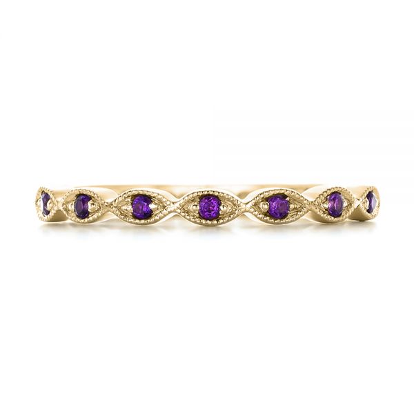 18k Yellow Gold 18k Yellow Gold Custom Amethyst Wedding Band - Top View -  102323