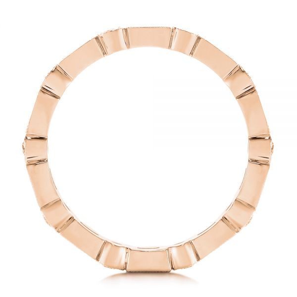 14k Rose Gold 14k Rose Gold Custom Baguette Diamond Eternity Wedding Band - Front View - 105481
