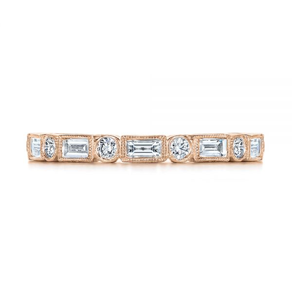 18k Rose Gold 18k Rose Gold Custom Baguette Diamond Eternity Wedding Band - Top View -  105481