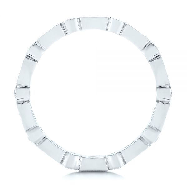 18k White Gold Custom Baguette Diamond Eternity Wedding Band - Front View - 105481