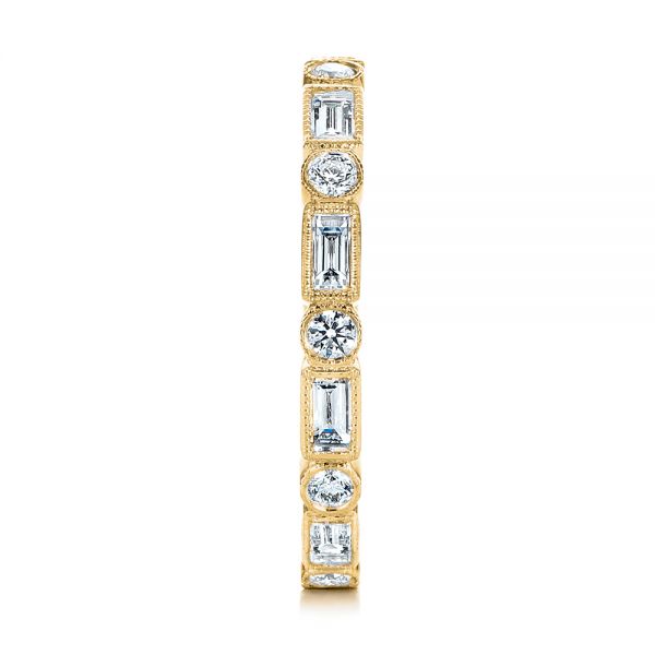 14k Yellow Gold 14k Yellow Gold Custom Baguette Diamond Eternity Wedding Band - Side View - 105481
