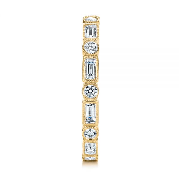 14k Yellow Gold 14k Yellow Gold Custom Baguette Diamond Eternity Wedding Band - Side View -  105481