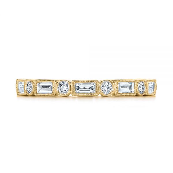 18k Yellow Gold 18k Yellow Gold Custom Baguette Diamond Eternity Wedding Band - Top View -  105481