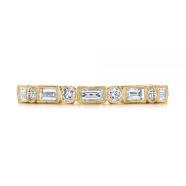 14k Yellow Gold 14k Yellow Gold Custom Baguette Diamond Eternity Wedding Band - Top View - 105481