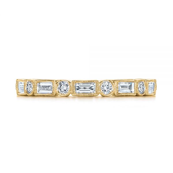 14k Yellow Gold 14k Yellow Gold Custom Baguette Diamond Eternity Wedding Band - Top View -  105481