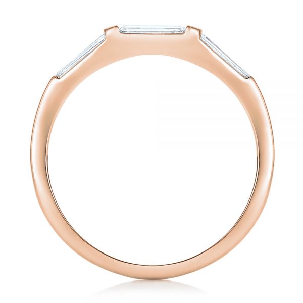 18k Rose Gold 18k Rose Gold Custom Baguette Diamond Wedding Band - Front View - 102270
