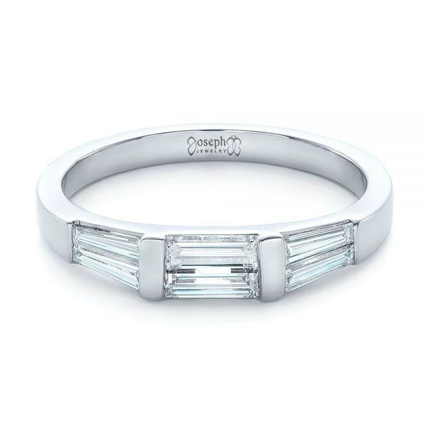  Platinum Custom Baguette Diamond Wedding Band - Flat View -  102270