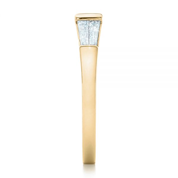 14k Yellow Gold 14k Yellow Gold Custom Baguette Diamond Wedding Band - Side View - 102270