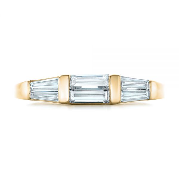 18k Yellow Gold 18k Yellow Gold Custom Baguette Diamond Wedding Band - Top View -  102270