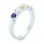 Custom Peridot Blue Sapphire And Diamond Anniversary Band - Three-Quarter View -  102602 - Thumbnail