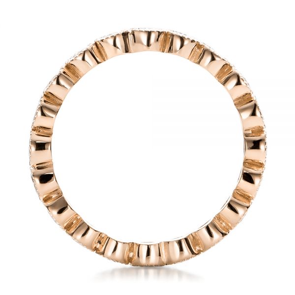 18k Rose Gold 18k Rose Gold Custom Bezel Set Diamond Eternity Wedding Ring - Front View - 100871