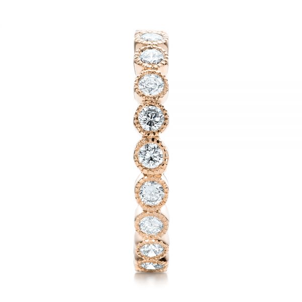18k Rose Gold 18k Rose Gold Custom Bezel Set Diamond Eternity Wedding Ring - Side View -  100871