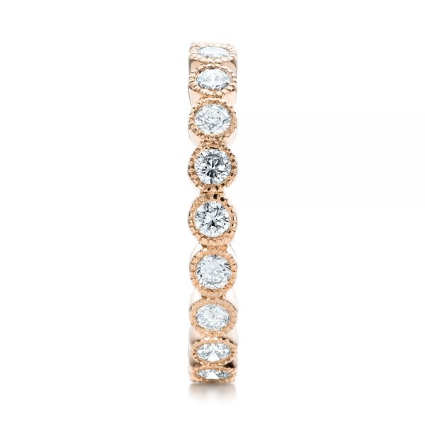 18k Rose Gold 18k Rose Gold Custom Bezel Set Diamond Eternity Wedding Ring - Side View - 100871
