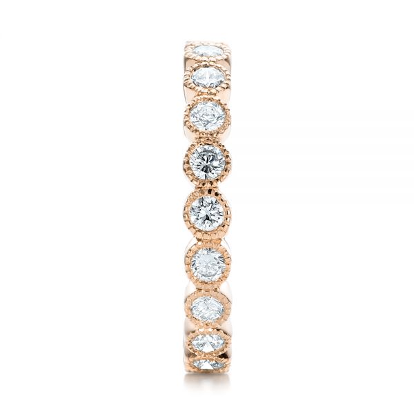 14k Rose Gold 14k Rose Gold Custom Bezel Set Diamond Eternity Wedding Ring - Side View -  100871