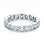 14k White Gold 14k White Gold Custom Bezel Set Diamond Eternity Wedding Ring - Flat View -  100871 - Thumbnail